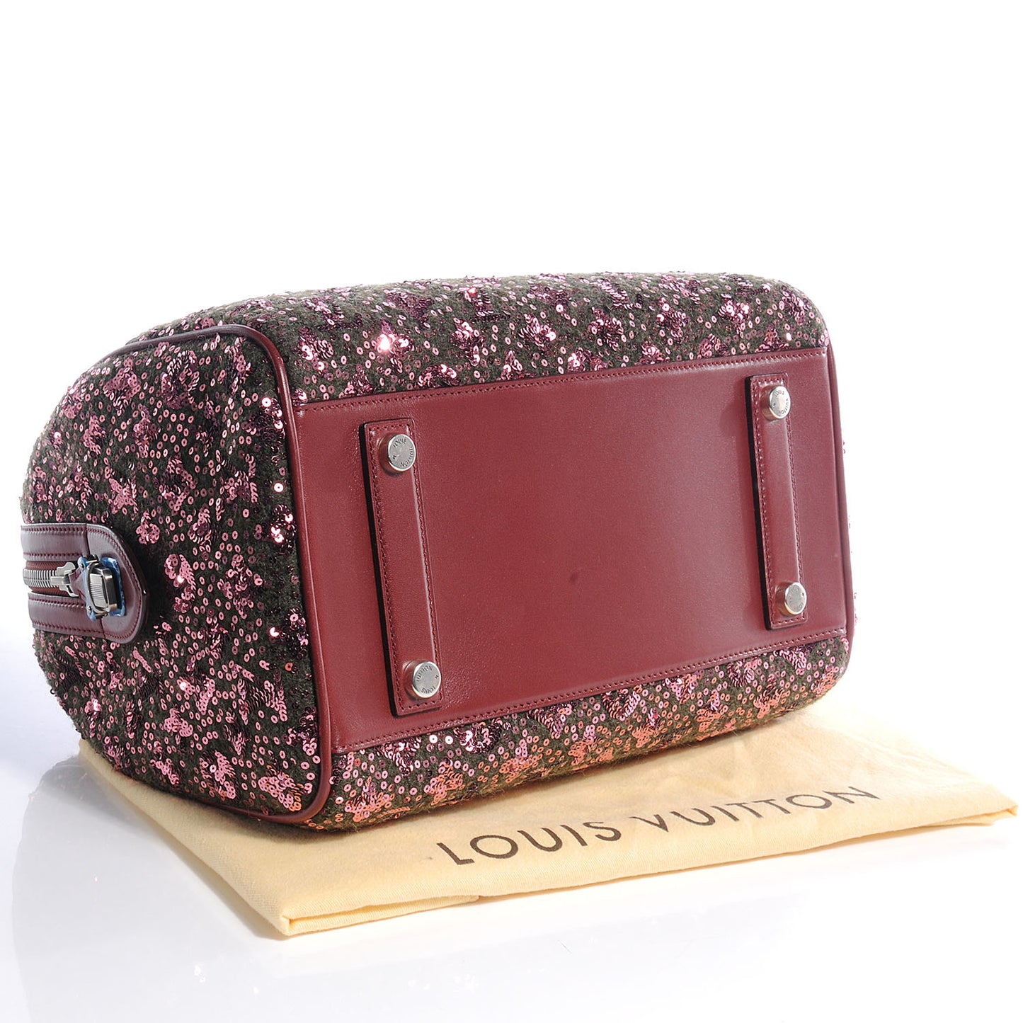 Sequin Monogram Sunshine Express Speedy Burgundy