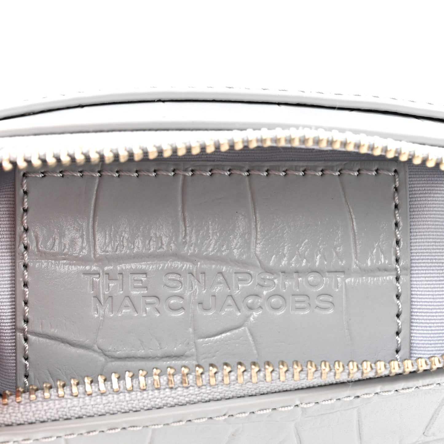 Calfskin Croc Embossed Snapshot Camera Bag Quarry