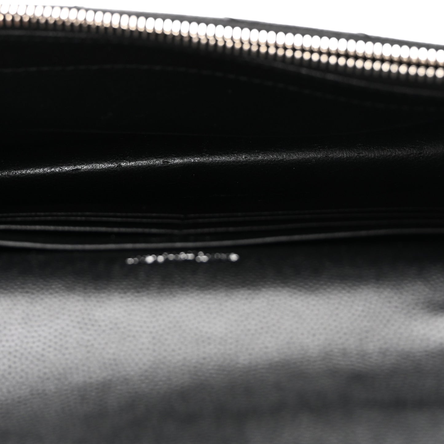 Grain De Poudre Matelasse Chevron Monogram Envelope Chain Wallet Black