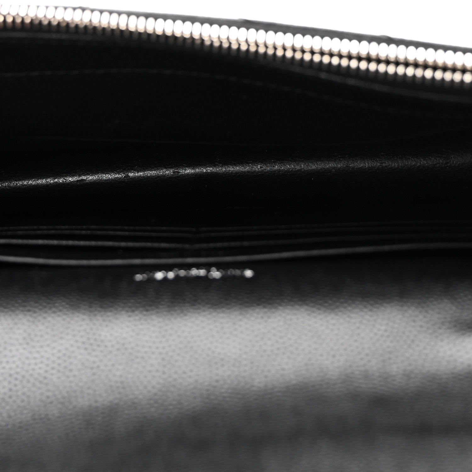 Saint Laurent Grain De Poudre Matelasse Chevron Monogram Envelope Chain Wallet Black 5 of 9