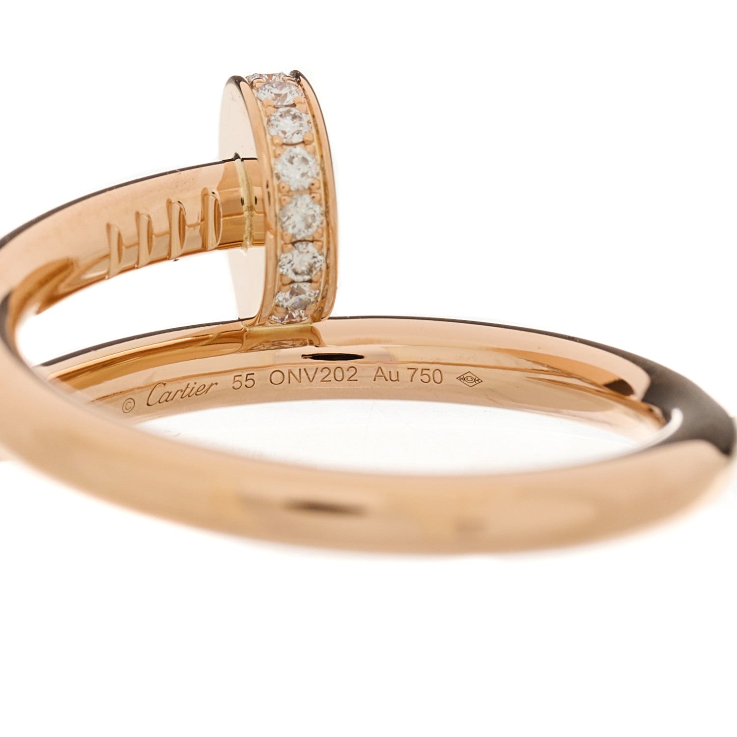 Cartier 18K Pink Gold Diamond Juste Un Clou Ring 55 7.25 4 of 4