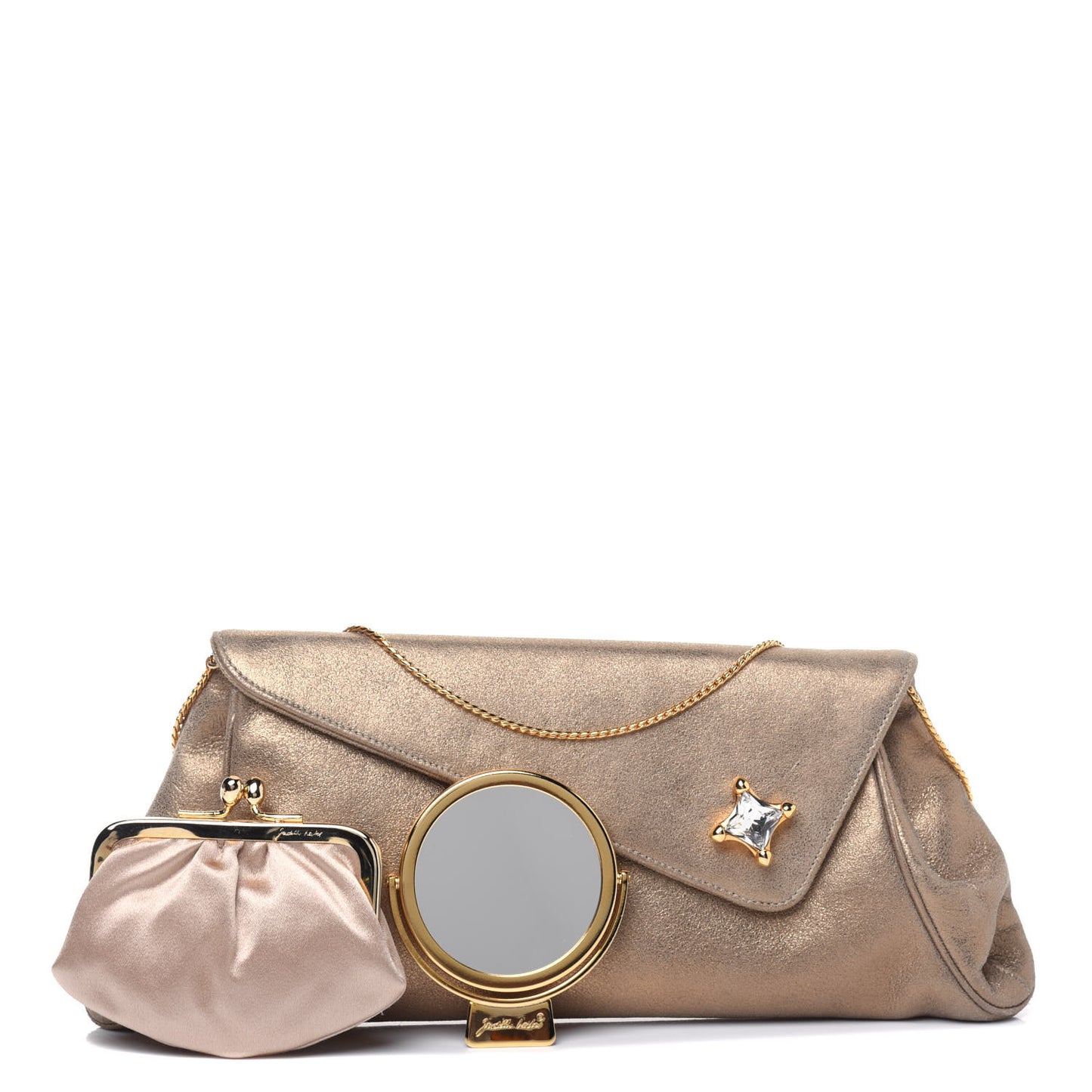 Metallic Flap Clutch Gold