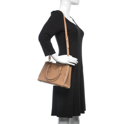 Prada Saffiano Vernice Mini Galleria Double Zip Tote Noisette 2 of 20