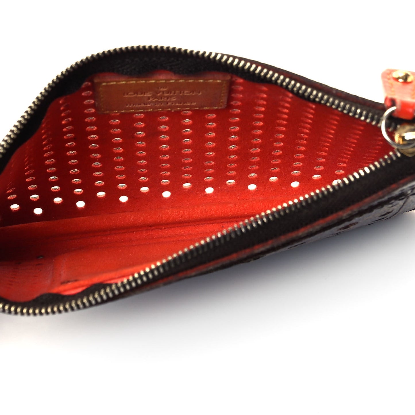 Monogram Perforated Pochette Plat Orange