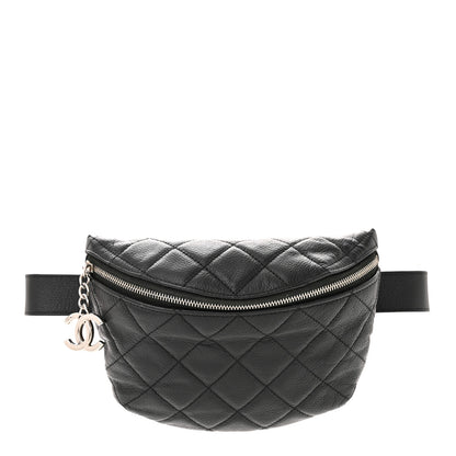 Chanel Grained Calfskin Quilted Waist Belt Bag Black 1 of 14