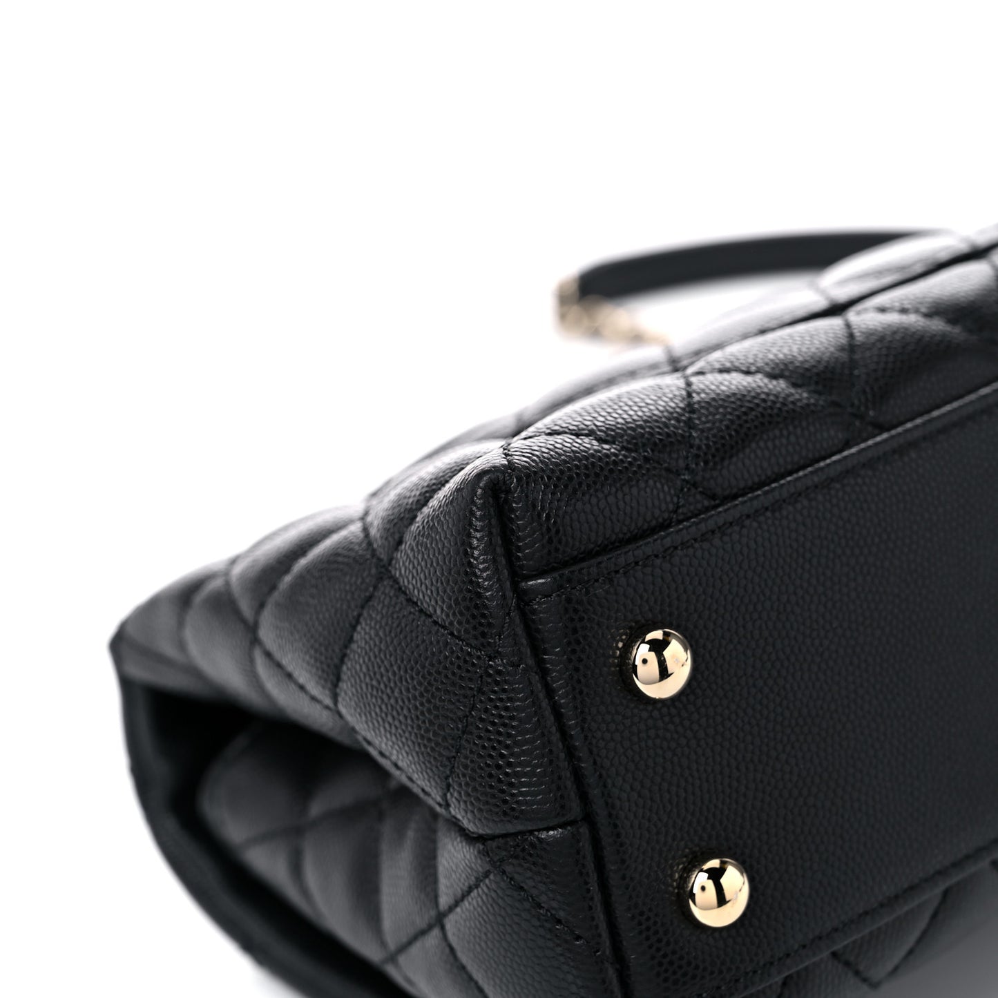 Caviar Quilted Mini Coco Handle Flap Black