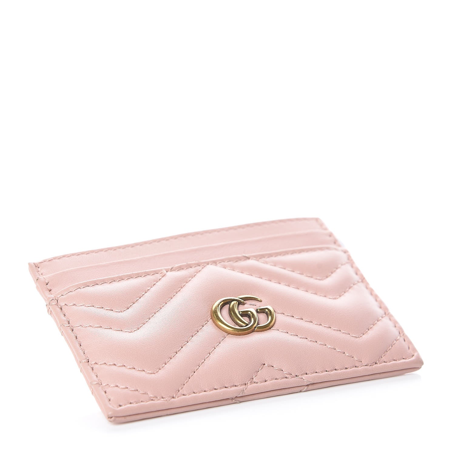 Gucci Calfskin Matelasse GG Marmont Card Holder Perfect Pink 4 of 6