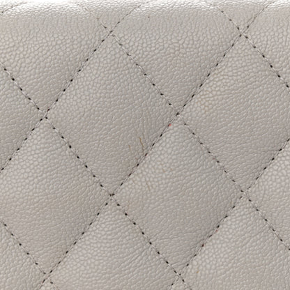 Chanel Caviar Quilted Boy Wallet On Chain WOC Grey 13 of 19