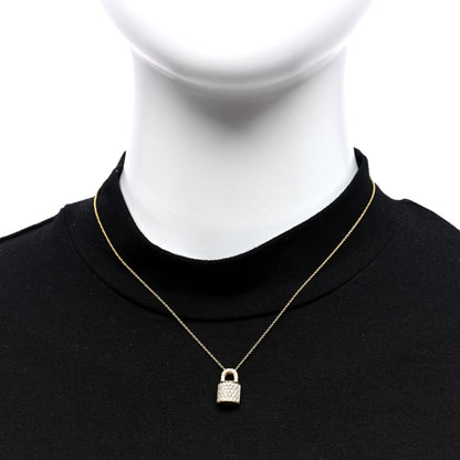 Roberto Coin 18K Yellow Gold Diamond Tiny Treasures Lock Pendant Necklace 2 of 4