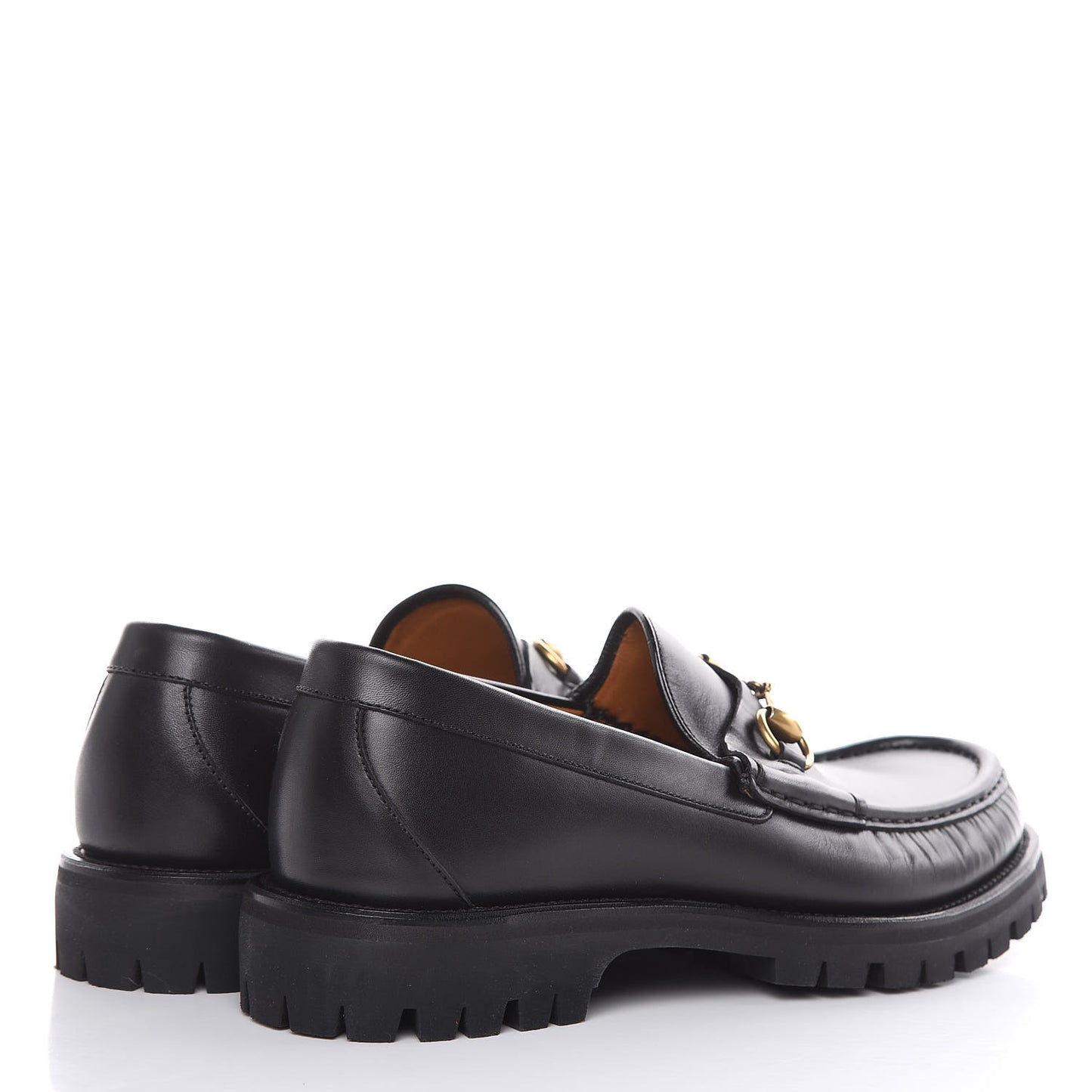 Calfskin Cirano Lux Mens Horsebit Lug Sole Loafers 7.5 Black