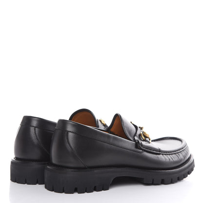 Gucci Calfskin Cirano Lux Mens Horsebit Lug Sole Loafers 7.5 Black 4 of 9