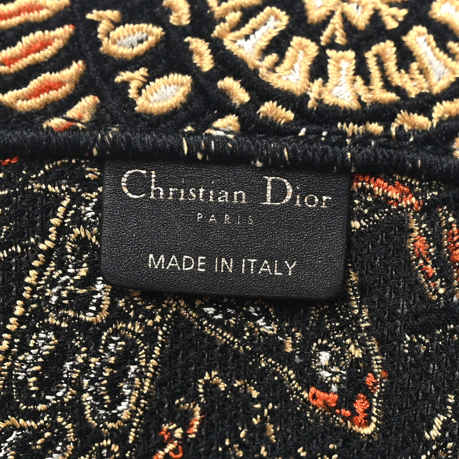 Christian Dior Canvas Embroidered Dior Animals Giraffe Book Tote Yellow Multicolor 6 of 9