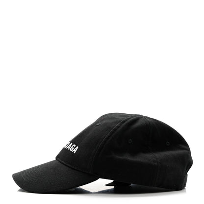 Balenciaga Cotton Drill Logo Classic Baseball Cap 59 L Black White 4 of 9
