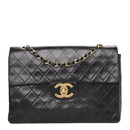 Chanel Lambskin Quilted XL Jumbo Single Flap Black 1 of 14