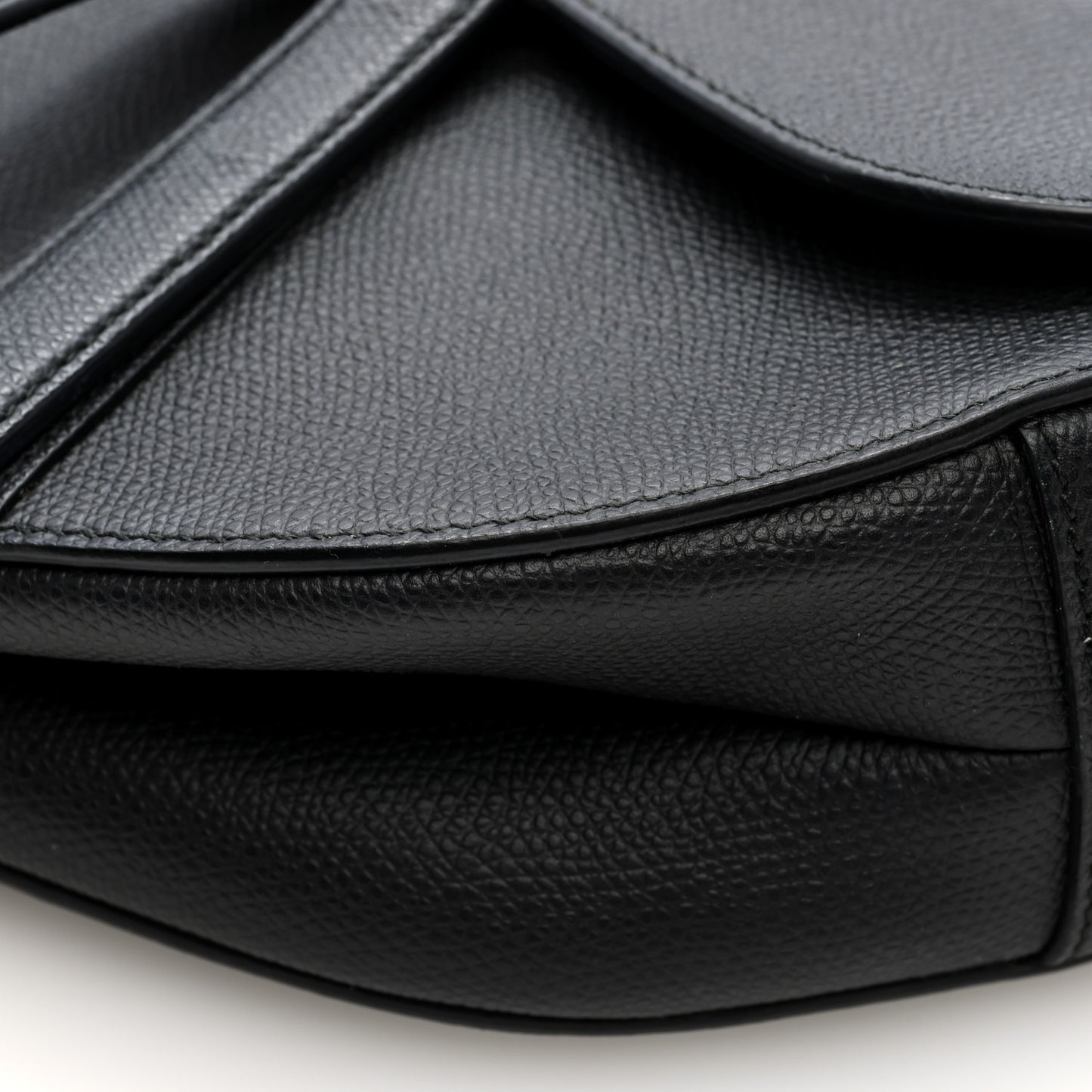 Grained Calfskin Saddle Bag Black