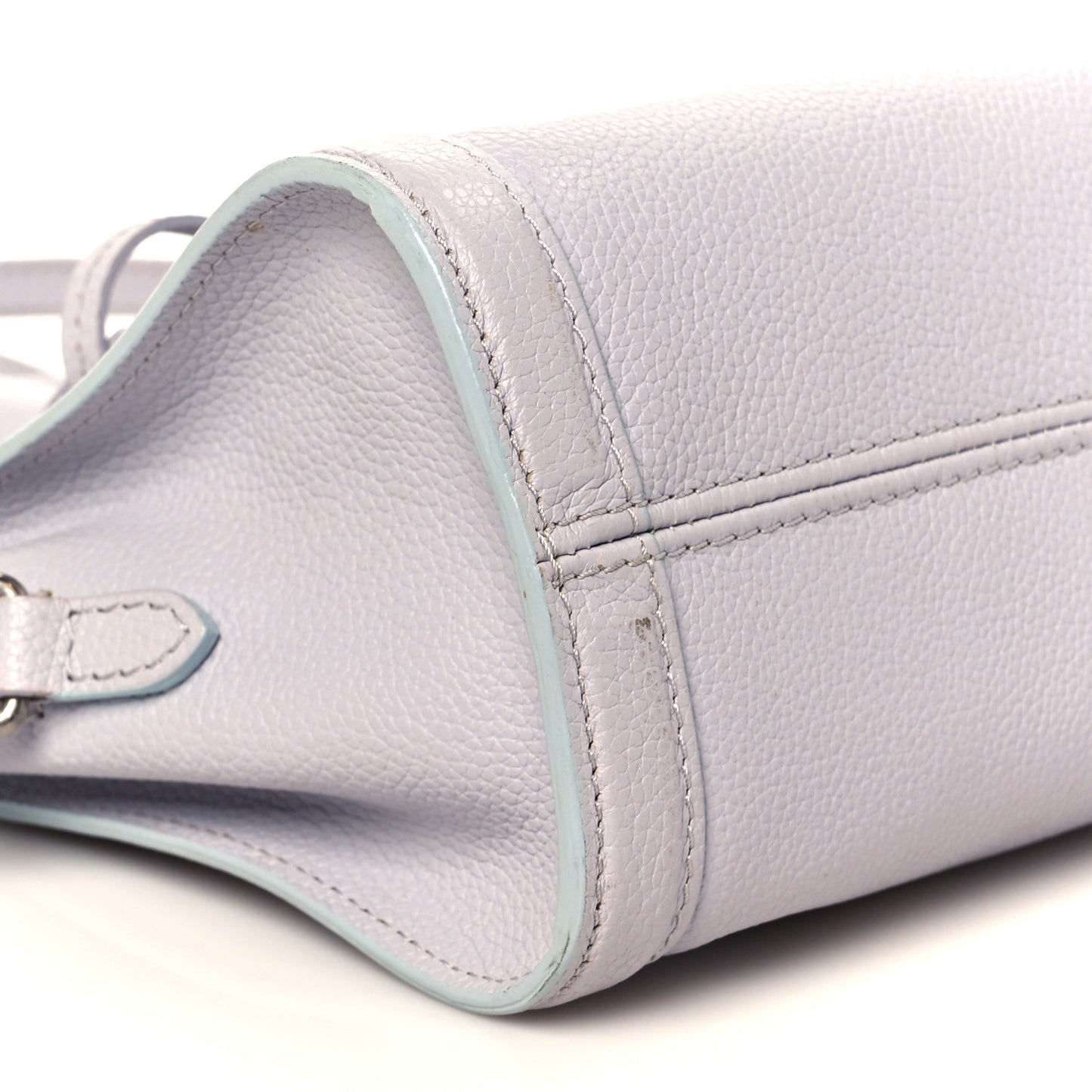 Pebbled Calfskin Mini Skull Padlock Zip Around Tote Lavender