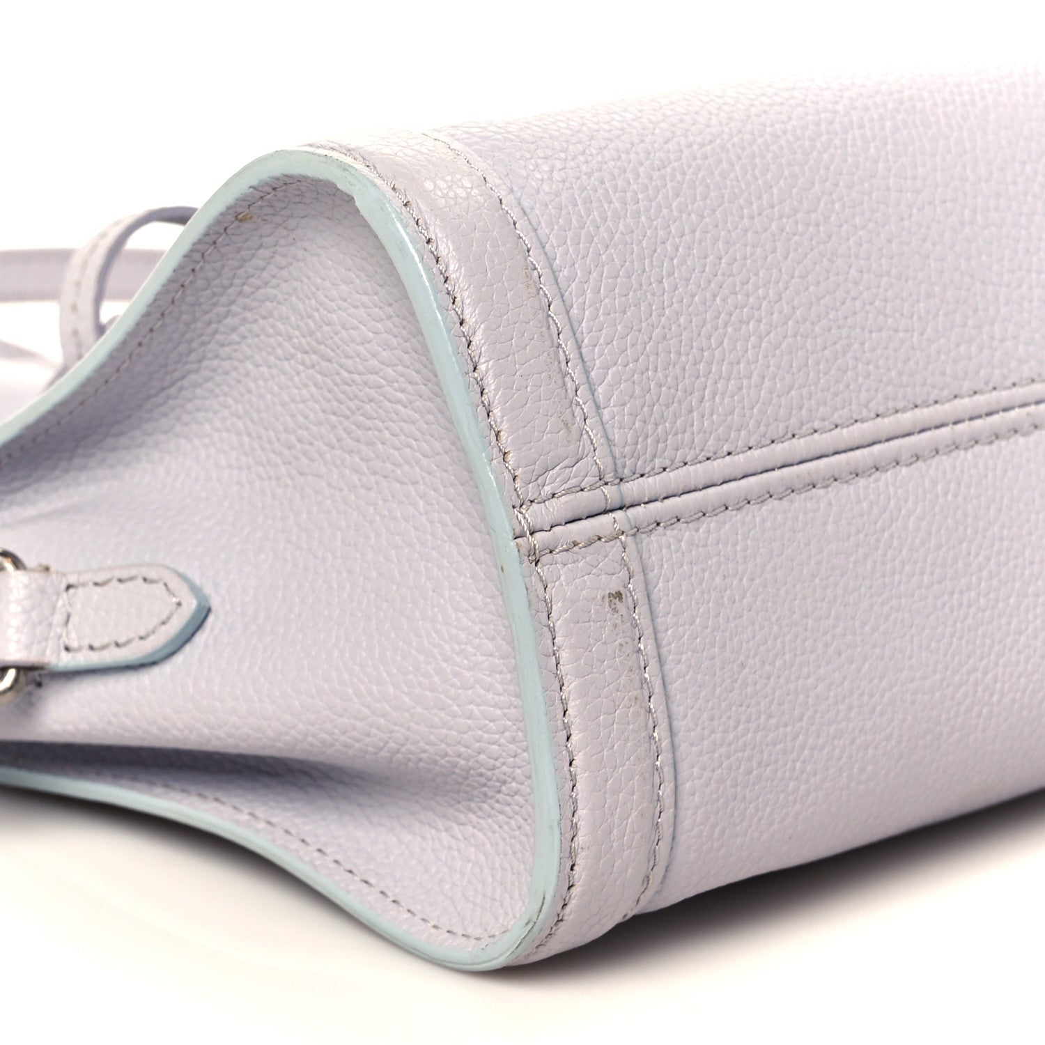 Alexander McQueen Pebbled Calfskin Mini Skull Padlock Zip Around Tote Lavender 9 of 11