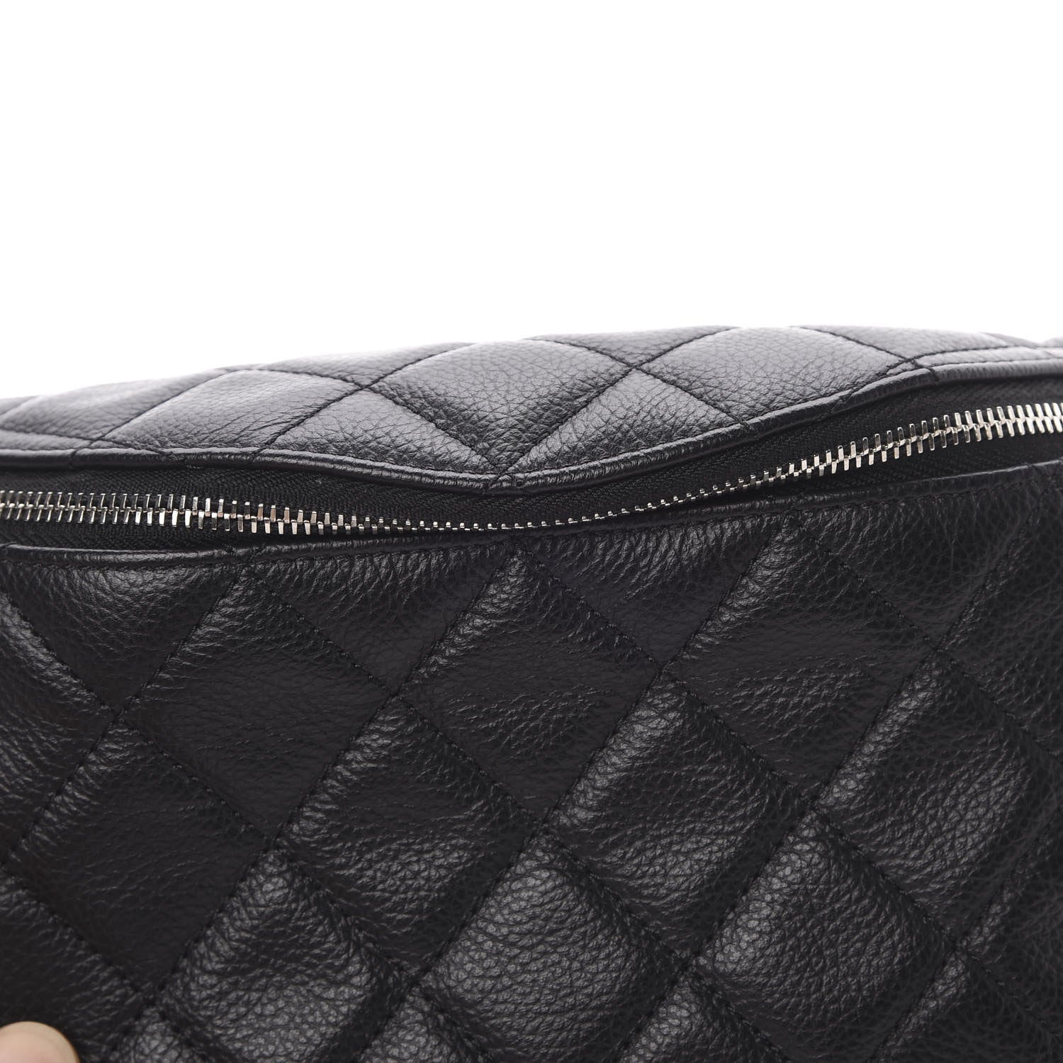 Chanel Grained Calfskin Quilted Waist Belt Bag Black 12 of 13