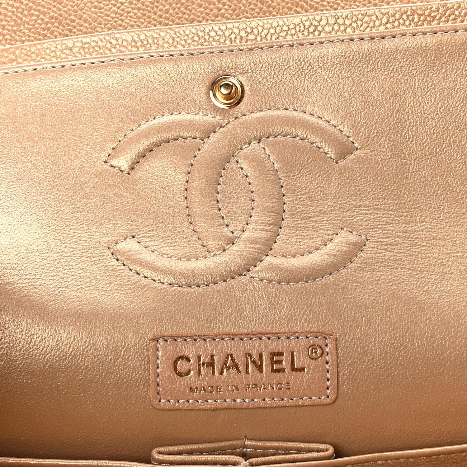 Chanel Metallic Caviar Quilted Medium Double Flap Gold 6 of 11