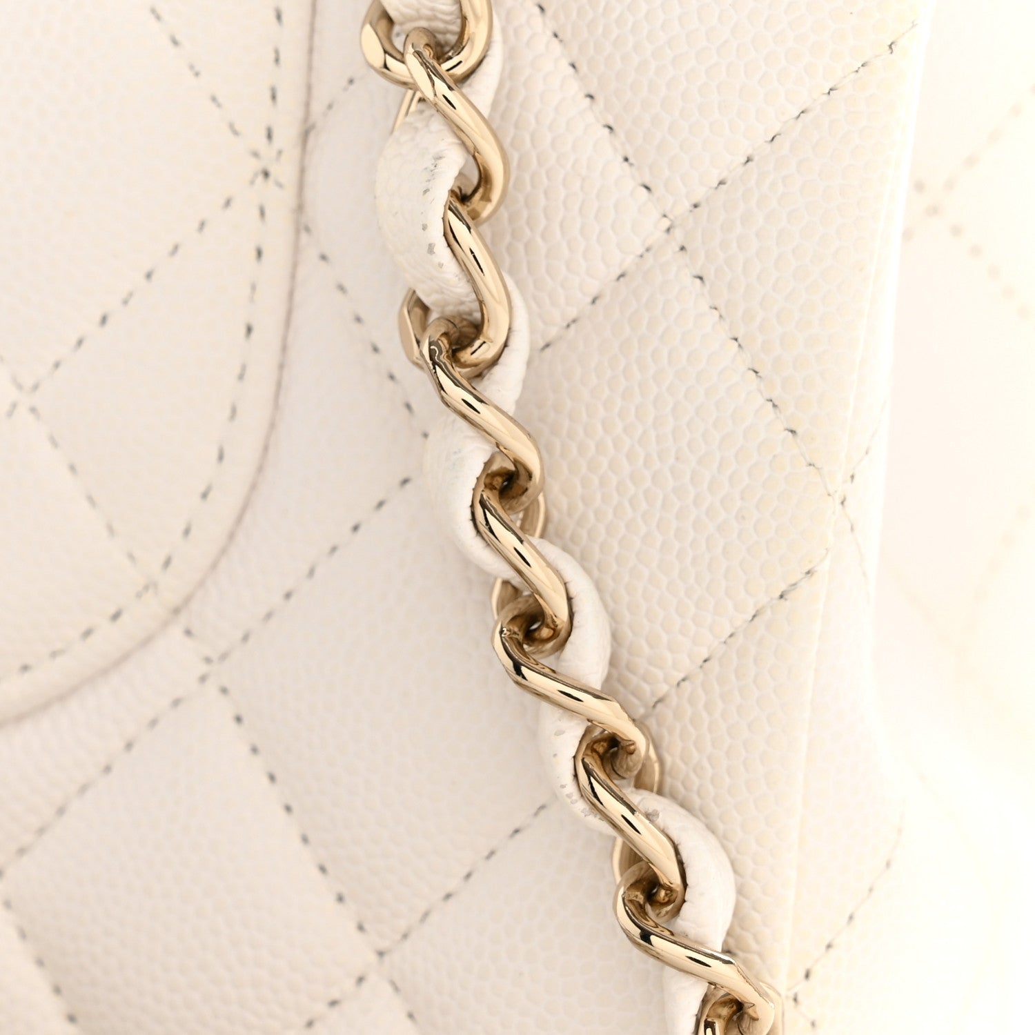 Chanel Caviar Quilted Medium Double Flap White 14 of 15