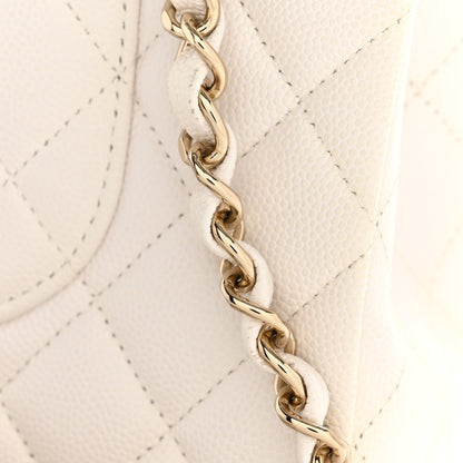Chanel Caviar Quilted Medium Double Flap White 14 of 15