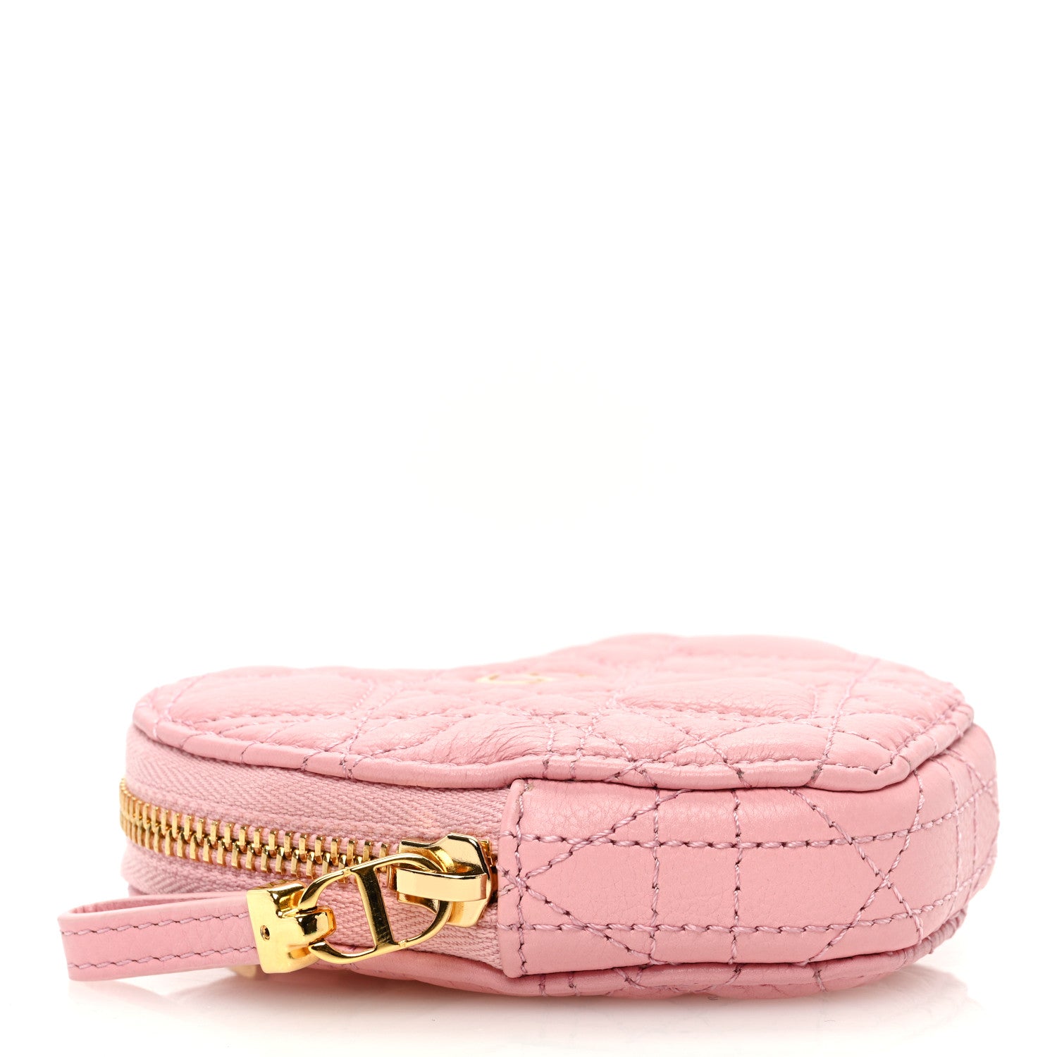 Christian Dior Calfskin Cannage Dioramour Caro Heart Pouch With Chain Old Rose 4 of 9