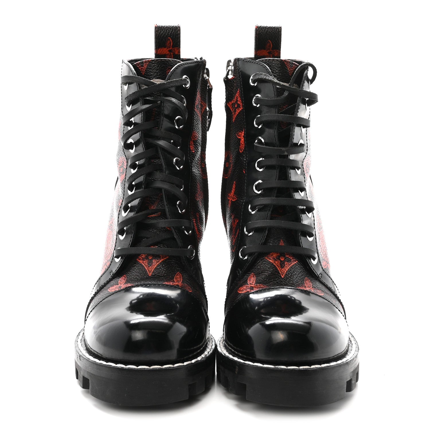 Louis Vuitton Patent Calfskin Catogram Star Trail Ankle Boots 36 Black Marron 3 of 9