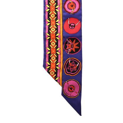 Hermes Silk Belles du Mexique Twilly Purple Multicolor 2 of 4