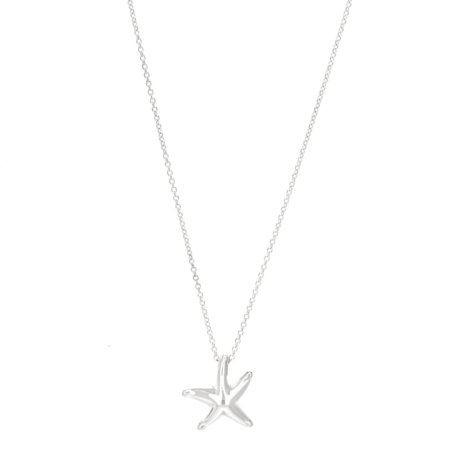 Tiffany Sterling Silver 15mm Elsa Peretti Starfish Pendant Necklace 1 of 5