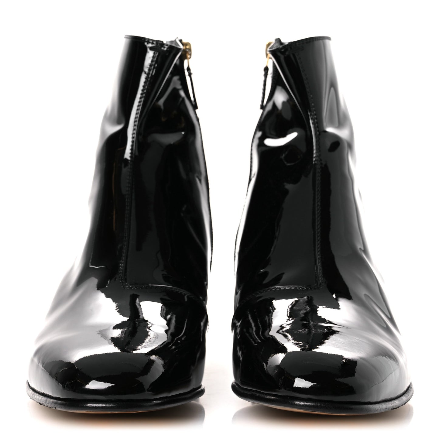 Patent Calfskin GG Lois Bee Men's Ankle Booties 13 Black