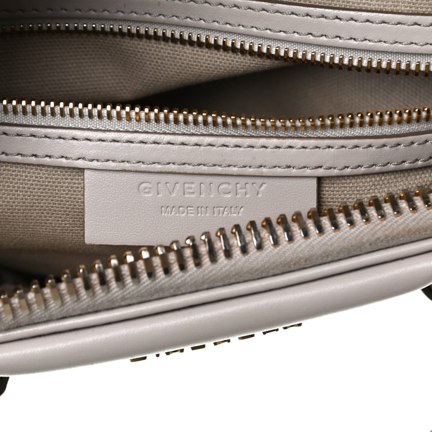 Calfskin Small Studded Antigona Ecru