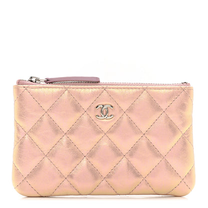 Chanel Iridescent Calfskin Quilted Small Cosmetic Case Pink 1 of 7