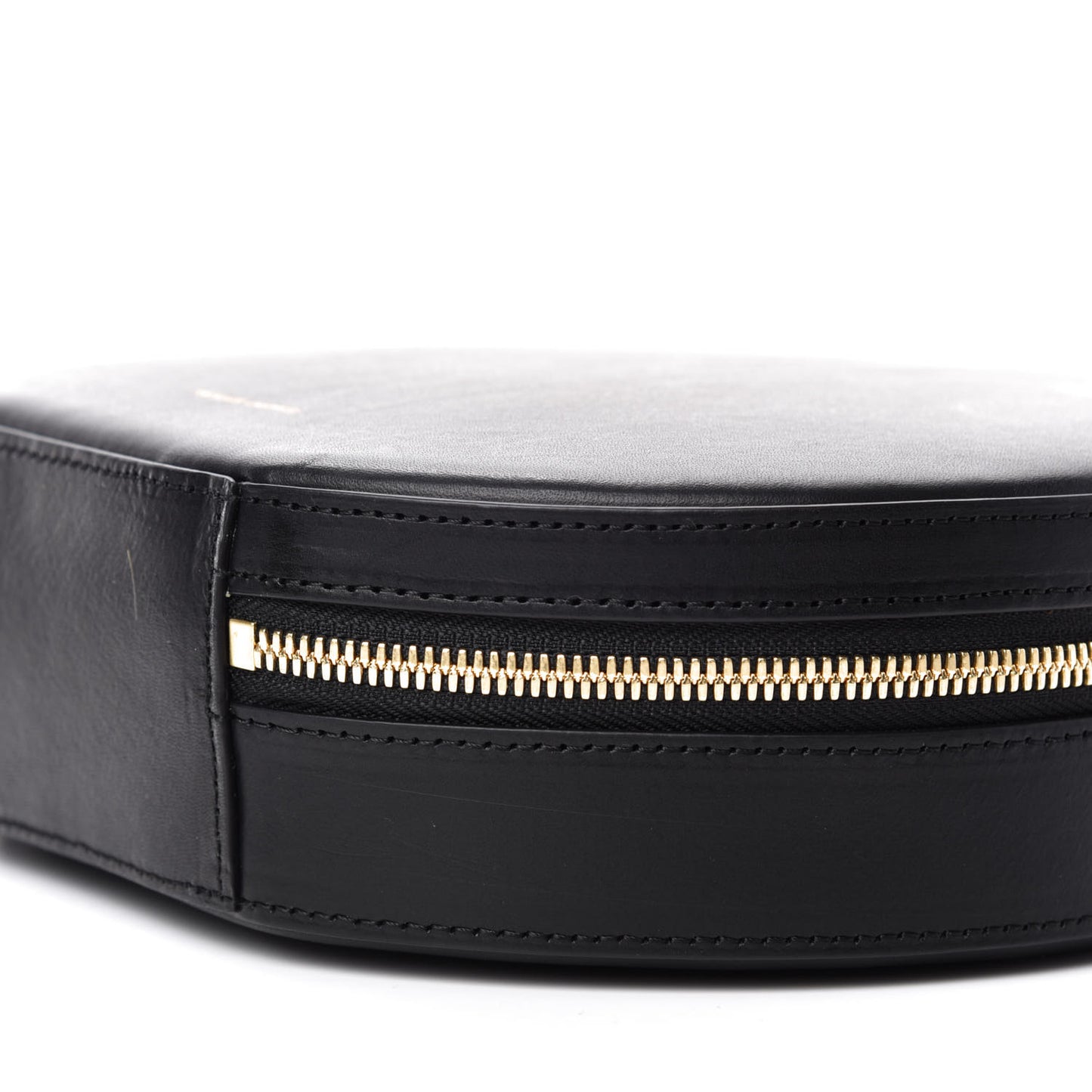 Calfskin Circle Crossbody Bag Black