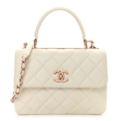 Chanel Lambskin Quilted Small Trendy CC Dual Handle Flap Bag White 1 of 10