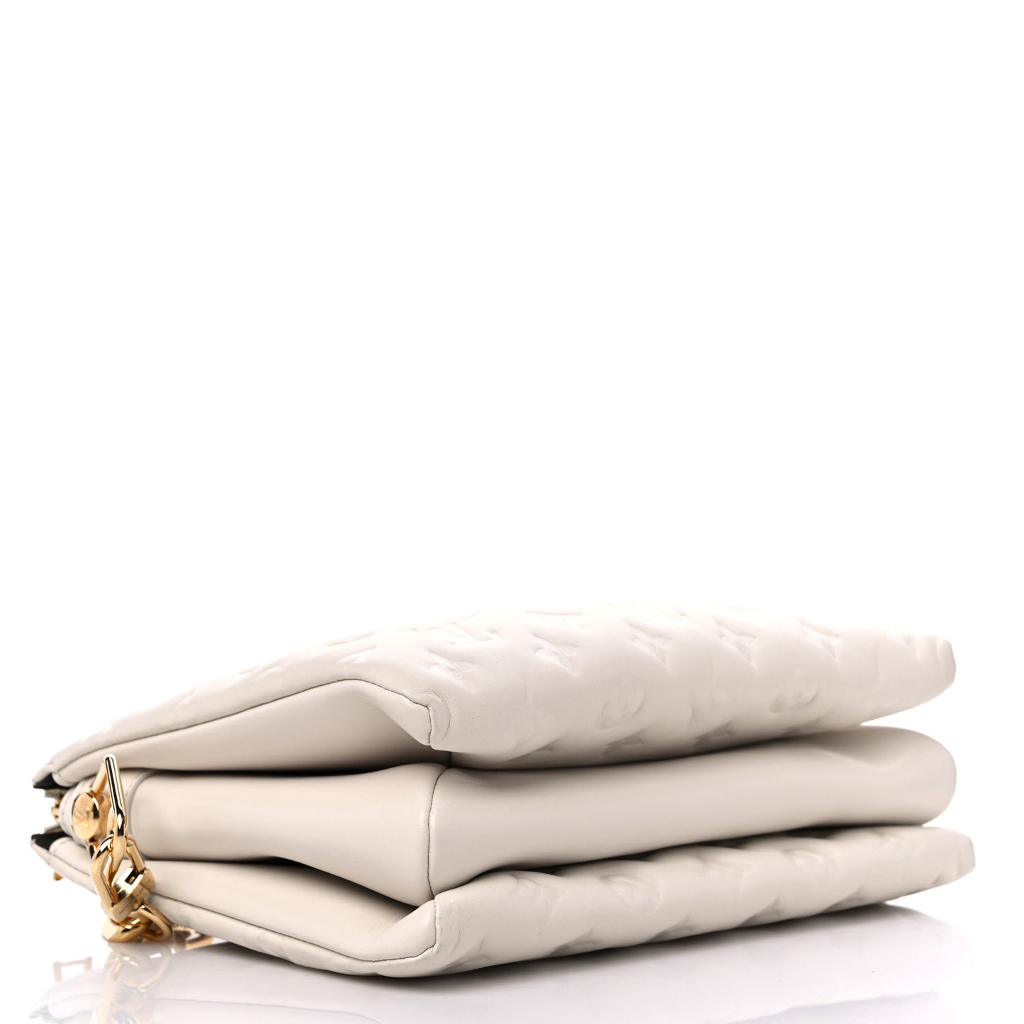 Lambskin Embossed Monogram Coussin PM Beige Cream