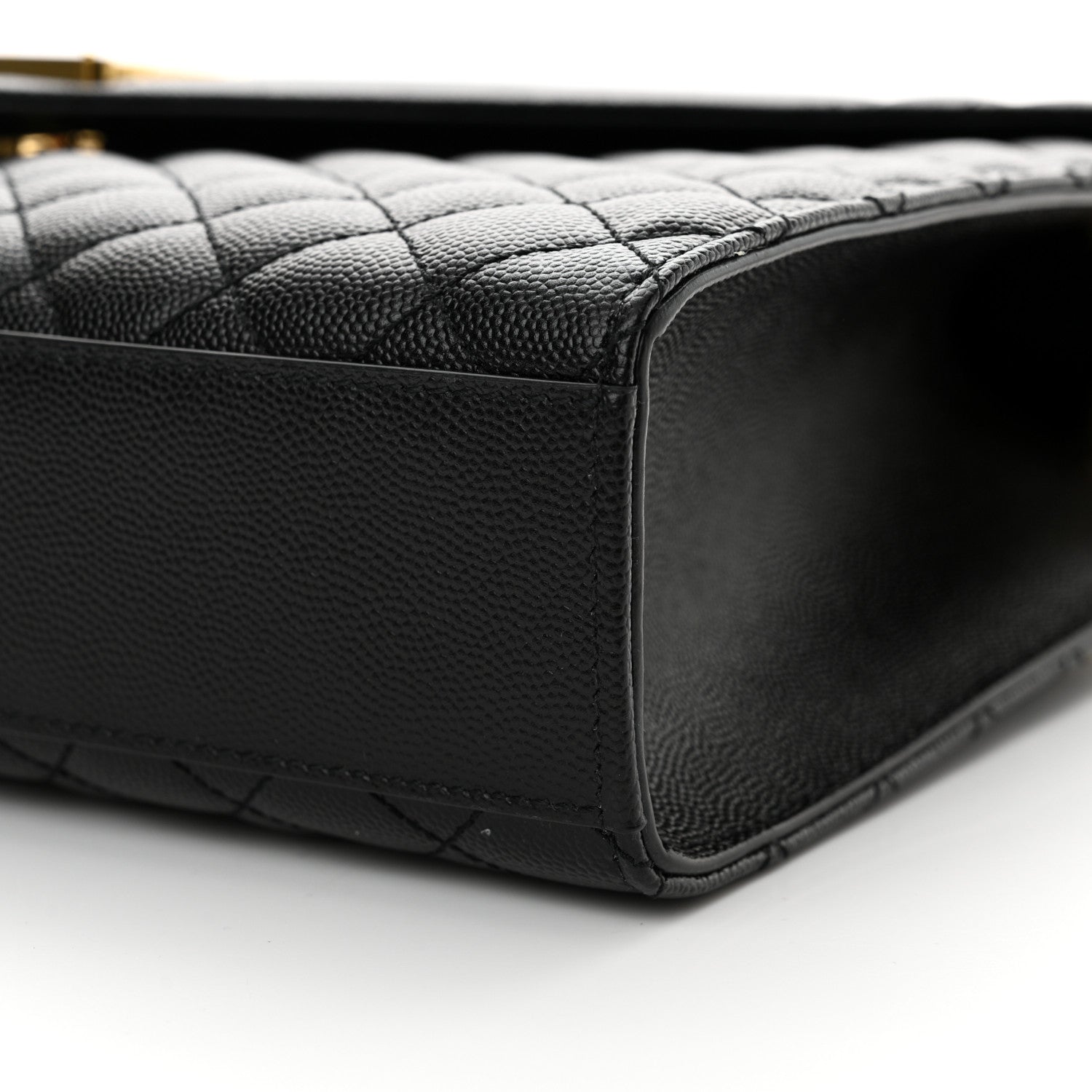 Saint Laurent Grain De Poudre Textured Mixed Matelasse Large Triquilt Monogram Satchel Black 10 of 10