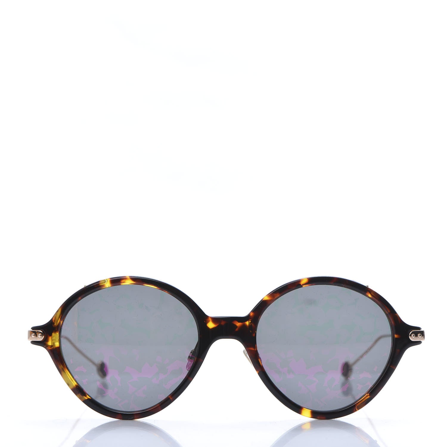 Christian Dior Acetate Leaf Print Umbrage Round Sunglasses Pink Foliage 2 of 7