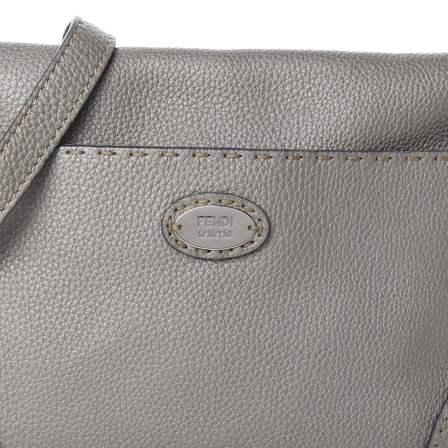 Fendi Cuoio Romano Selleria Crossbody Peltro 9 of 10