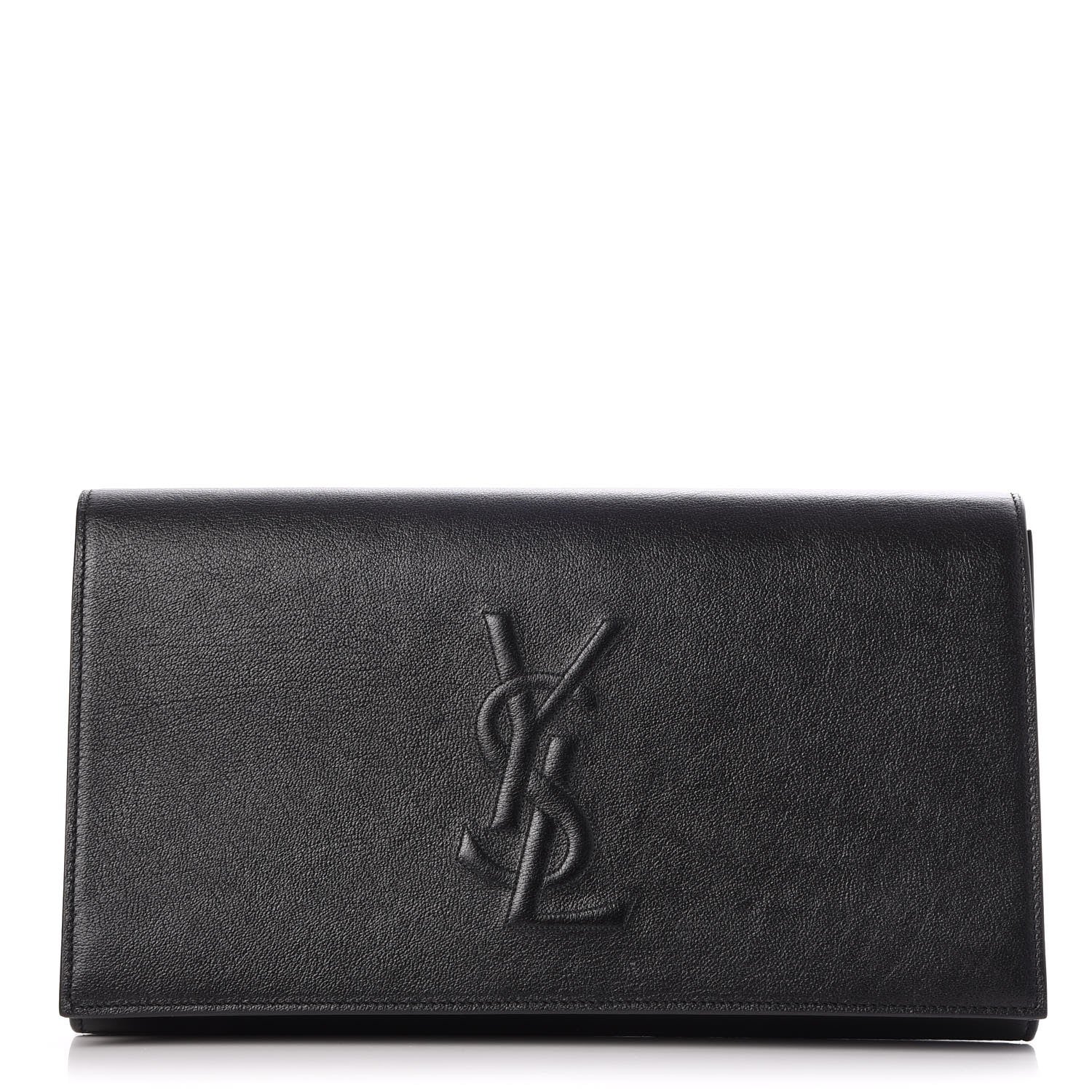 Saint Laurent Calfskin Monogram Large Belle De Jour Clutch Black 1 of 7