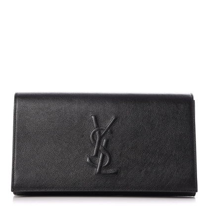 Saint Laurent Calfskin Monogram Large Belle De Jour Clutch Black 1 of 7
