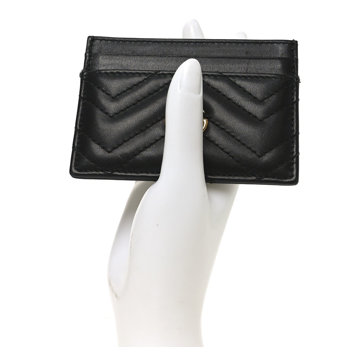 Calfskin Matelasse GG Marmont Card Holder Black