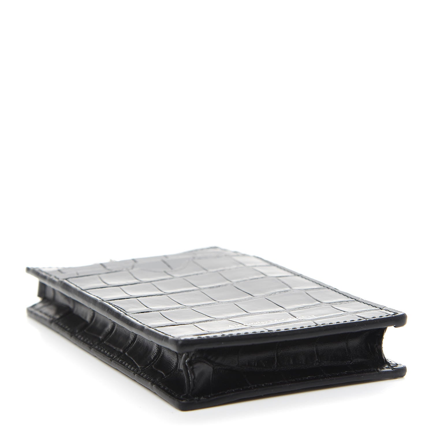 Alexander McQueen Crocodile Embossed Chain Phone Case Black 4 of 9