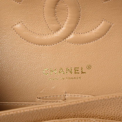 Chanel Caviar Quilted Medium Double Flap Beige 7 of 9
