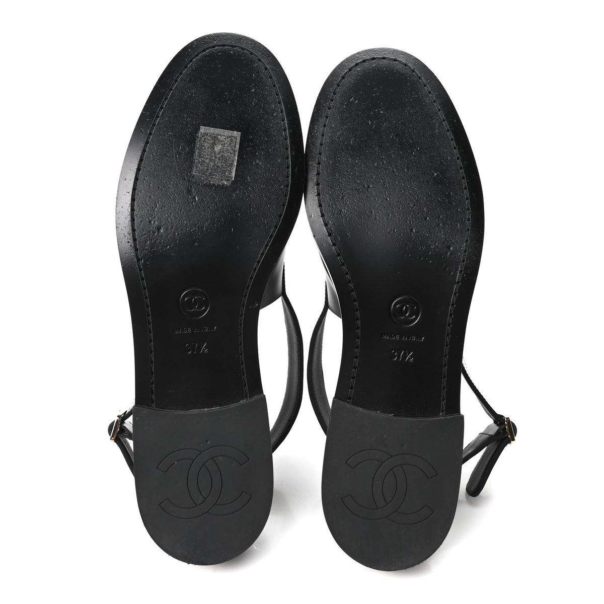 Calfskin Crystal Slingback Loafers 37.5 Black