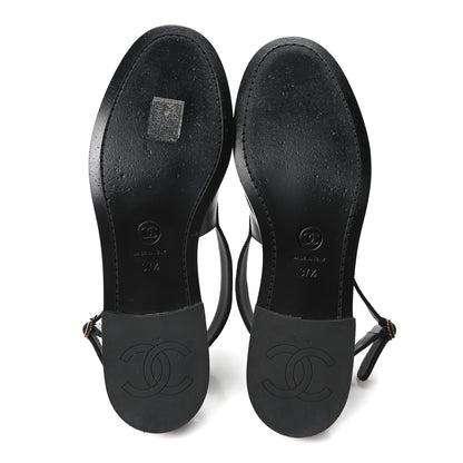 Chanel Calfskin Crystal Slingback Loafers 37.5 Black 6 of 10