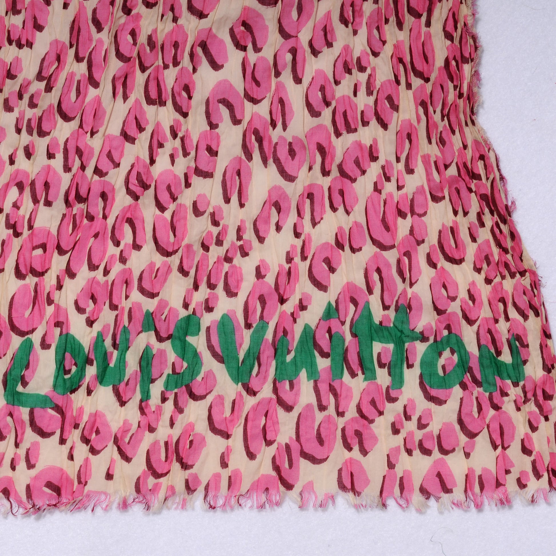 Louis Vuitton Cotton Leopard Pareo Blanc Corail 5 of 7
