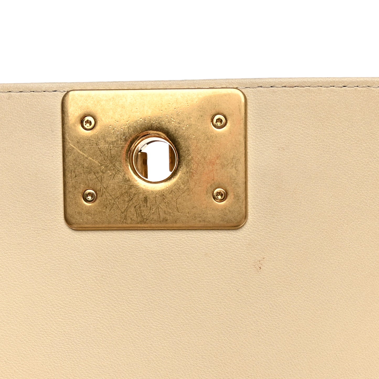 Lambskin Quilted Medium Boy Flap Light Beige