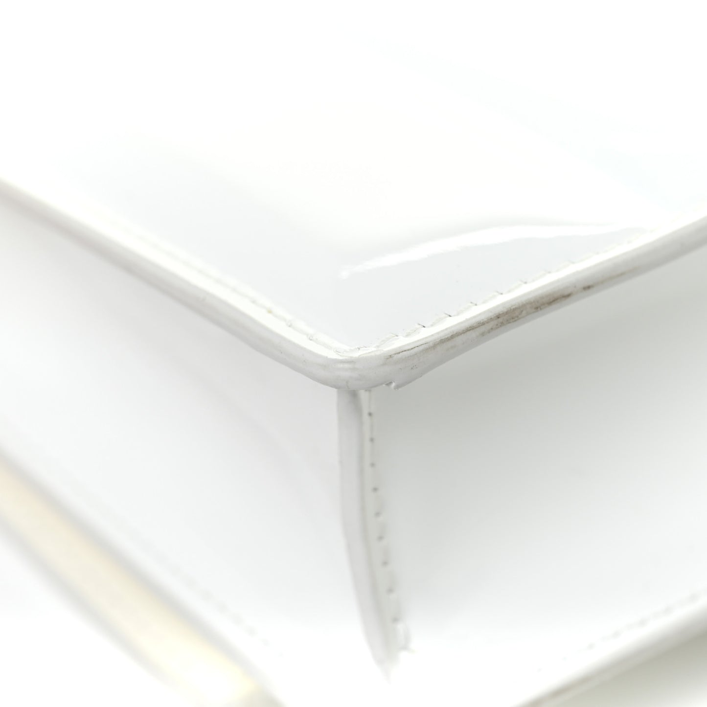 Patent Quilted Small 4G Chain Shoulder Bag White