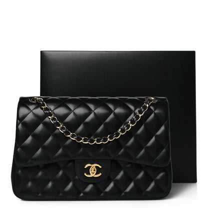 Chanel Lambskin Quilted Jumbo Double Flap Black 13 of 13