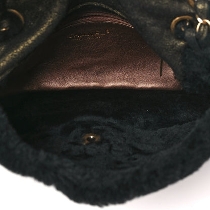 Chanel Metallic Lambskin Shearling Flap Gold Black 5 of 11